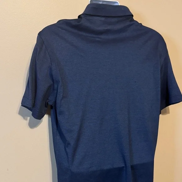 Brioni Dark Blue Cotton Pique Polo Shirt - Picture 6 of 9